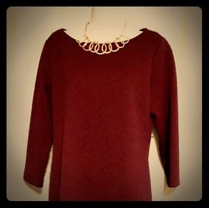 Maroon Long Sleeved Dress Size: 14